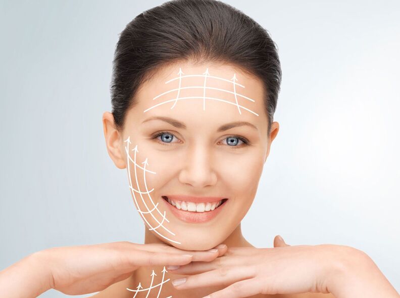 Tense skin of the face